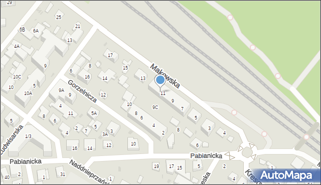 Warszawa, Makowska, 11B, mapa Warszawy