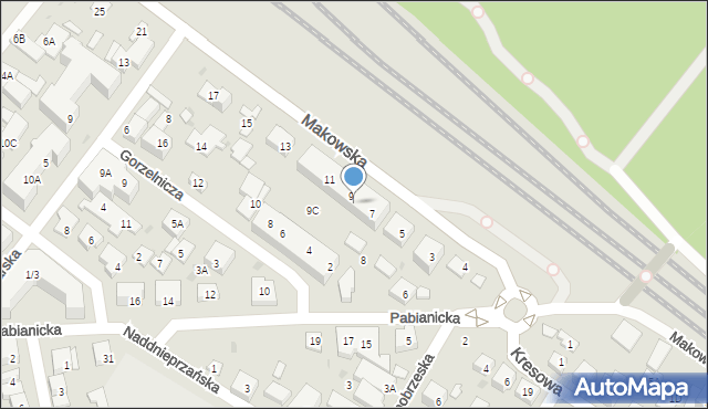Warszawa, Makowska, 9A, mapa Warszawy