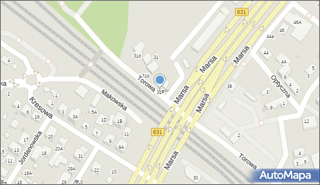 Warszawa, Marsa, 31F, mapa Warszawy