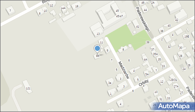 Warszawa, Madziarów, 9A, mapa Warszawy
