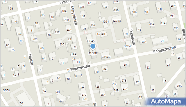 Warszawa, Marysińska, 32/34B, mapa Warszawy