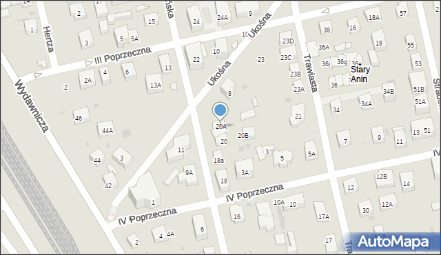 Warszawa, Marysińska, 20A, mapa Warszawy