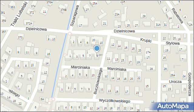 Warszawa, Marciniaka Floriana, 9, mapa Warszawy