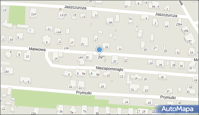 Warszawa, Malwowa, 16a, mapa Warszawy