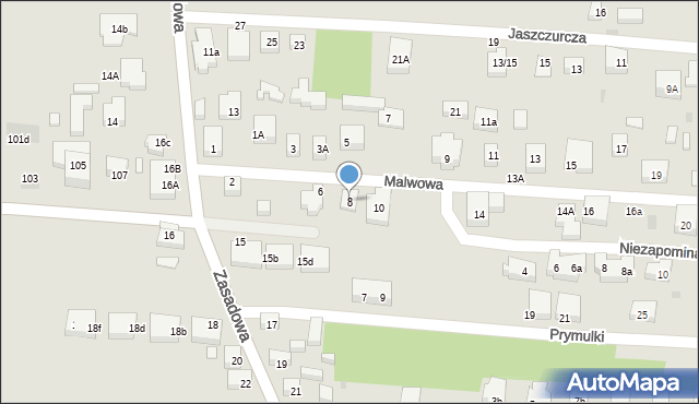 Warszawa, Malwowa, 8, mapa Warszawy