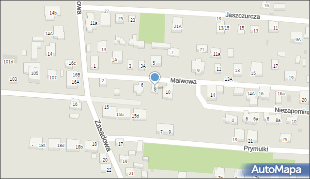 Warszawa, Malwowa, 8, mapa Warszawy