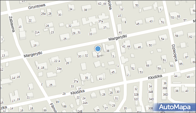 Warszawa, Margerytki, 34, mapa Warszawy