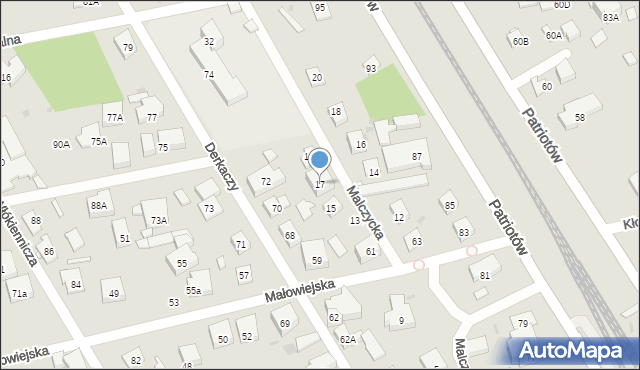 Warszawa, Malczycka, 17, mapa Warszawy