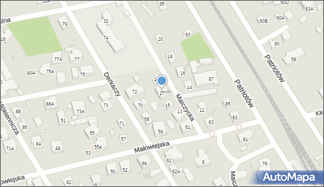 Warszawa, Malczycka, 17, mapa Warszawy