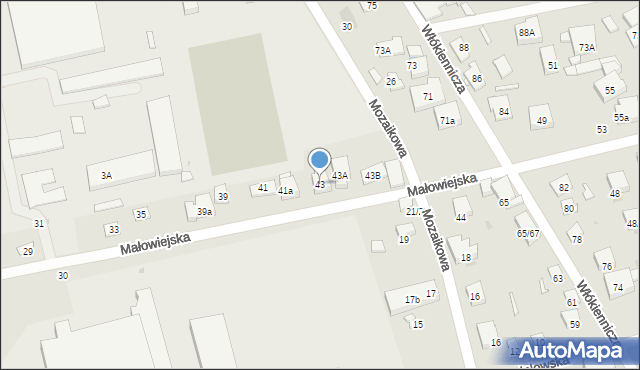 Warszawa, Małowiejska, 43, mapa Warszawy