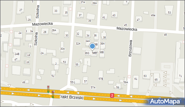 Warszawa, Mazowiecka, 36E, mapa Warszawy