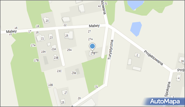 Wiązowna, Malwy, 27B, mapa Wiązowna