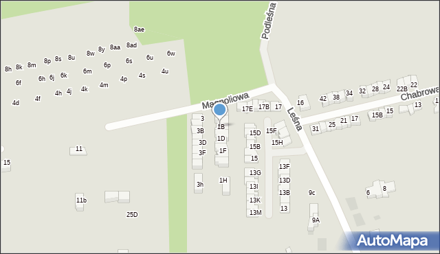 Wieliczka, Magnoliowa, 1B, mapa Wieliczka