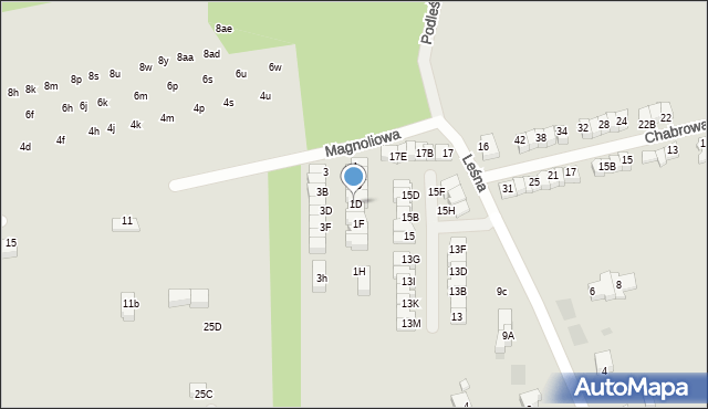 Wieliczka, Magnoliowa, 1D, mapa Wieliczka