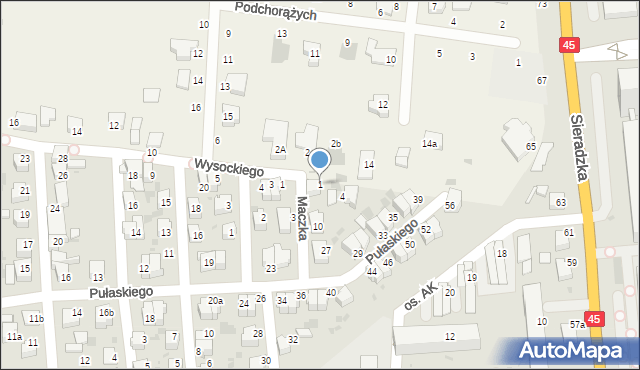 Wieluń, Maczka Stanisława, gen., 1, mapa Wieluń