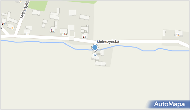 Wierbka, Maleszyńska, 12, mapa Wierbka