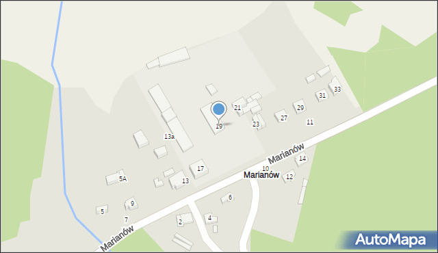 Wieruszów, Marianów, 19, mapa Wieruszów