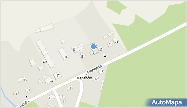 Wieruszów, Marianów, 27, mapa Wieruszów