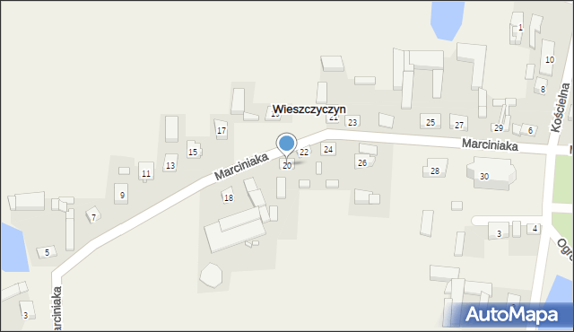 Wieszczyczyn, Marciniaka, ks., 20, mapa Wieszczyczyn