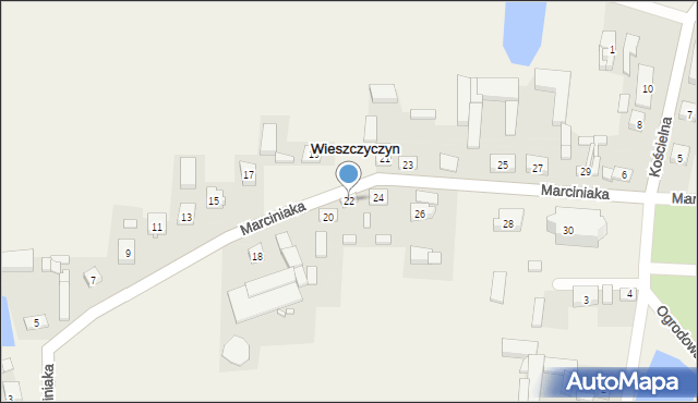 Wieszczyczyn, Marciniaka, ks., 22, mapa Wieszczyczyn