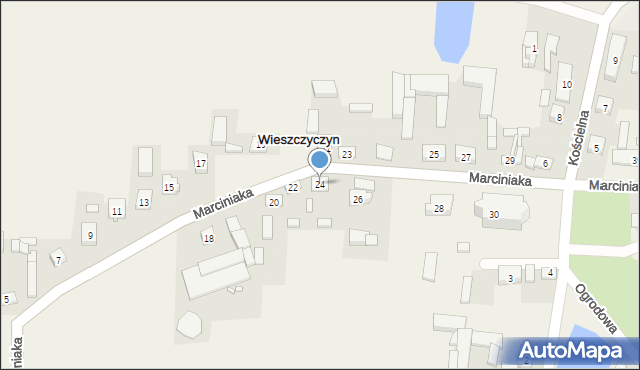 Wieszczyczyn, Marciniaka, ks., 24, mapa Wieszczyczyn