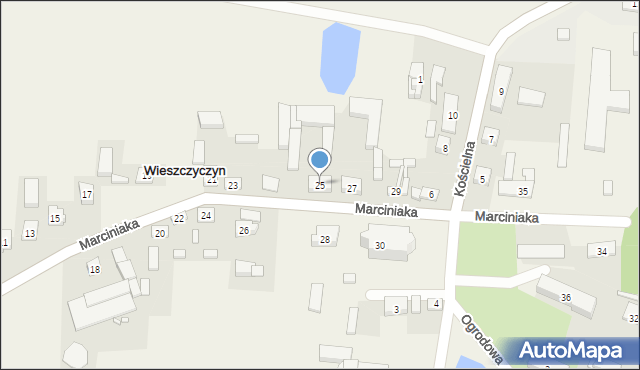 Wieszczyczyn, Marciniaka, ks., 25, mapa Wieszczyczyn