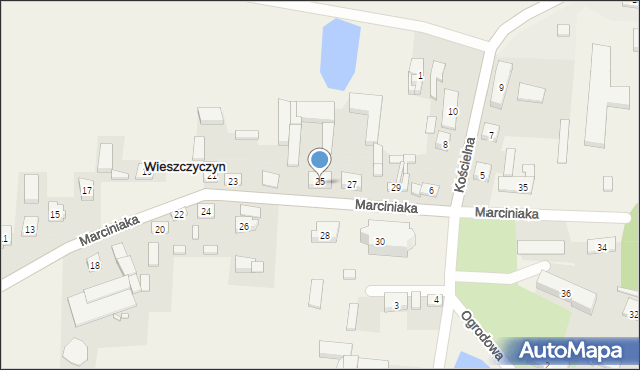 Wieszczyczyn, Marciniaka, ks., 25a, mapa Wieszczyczyn