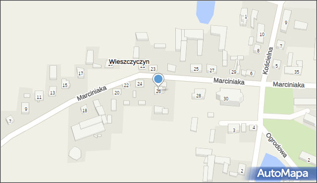 Wieszczyczyn, Marciniaka, ks., 26, mapa Wieszczyczyn