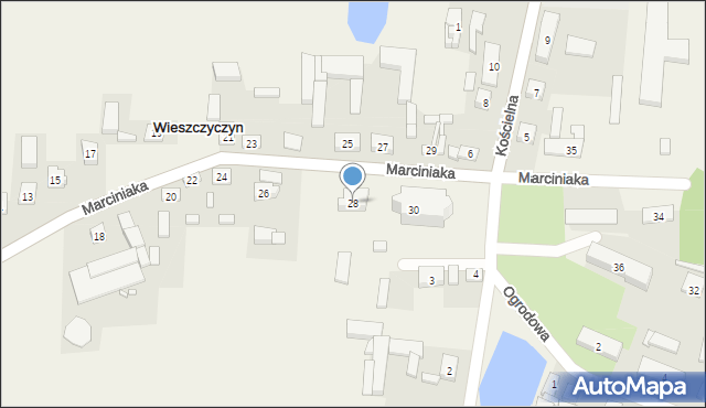 Wieszczyczyn, Marciniaka, ks., 28, mapa Wieszczyczyn