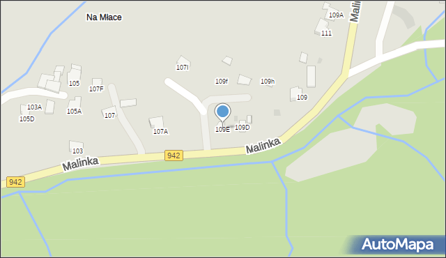 Wisła, Malinka, 109E, mapa Wisła