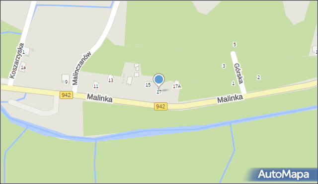 Wisła, Malinka, 17, mapa Wisła