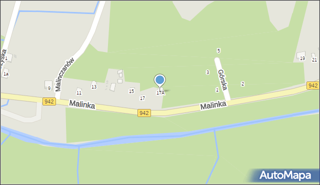 Wisła, Malinka, 17A, mapa Wisła