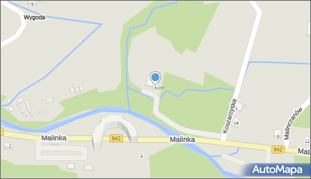 Wisła, Malinka, 7, mapa Wisła