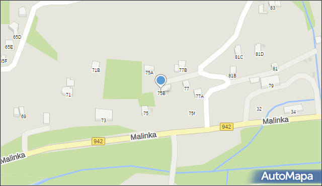 Wisła, Malinka, 75B, mapa Wisła