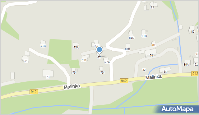 Wisła, Malinka, 77, mapa Wisła