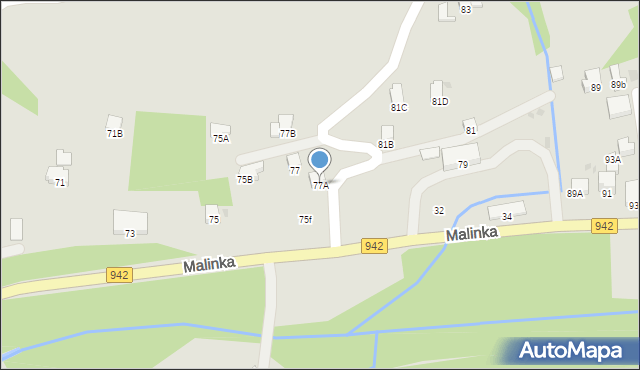 Wisła, Malinka, 77A, mapa Wisła