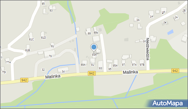 Wisła, Malinka, 93A, mapa Wisła