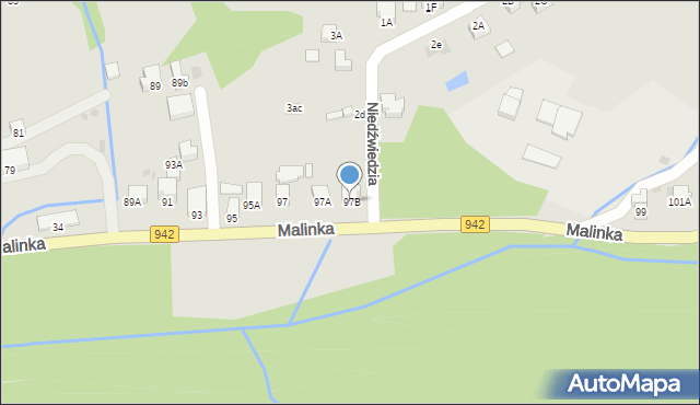 Wisła, Malinka, 97B, mapa Wisła