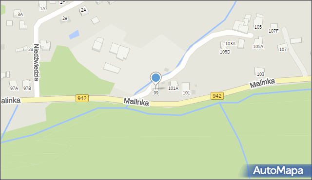 Wisła, Malinka, 99A, mapa Wisła