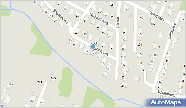 Wodzisław Śląski, Magnoliowa, 7, mapa Wodzisławia Śląskiego