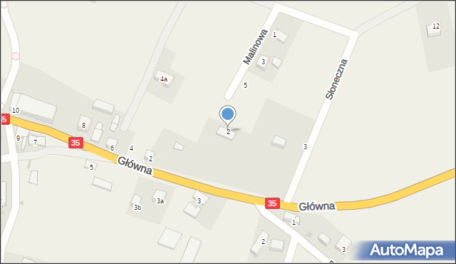 Wojnarowice, Malinowa, 2, mapa Wojnarowice