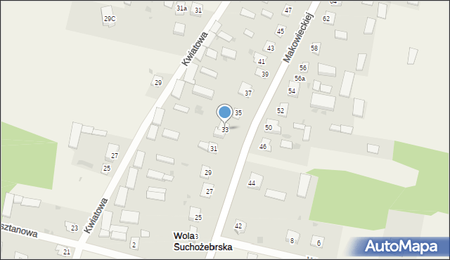 Wola Suchożebrska, Makowieckiej Zofii, 33, mapa Wola Suchożebrska