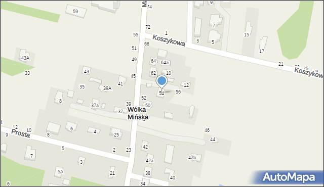 Wólka Mińska, Mazowiecka, 54, mapa Wólka Mińska