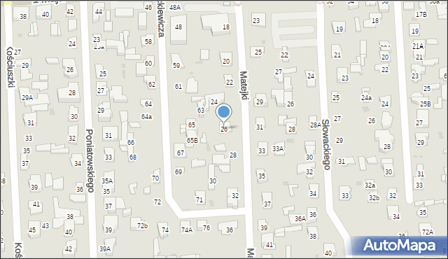 Wołomin, Matejki Jana, 26, mapa Wołomin