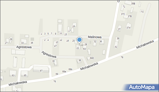 Wolskie, Malinowa, 24, mapa Wolskie