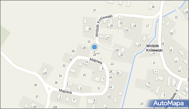 Wróblik Królewski, Majowa, 24, mapa Wróblik Królewski