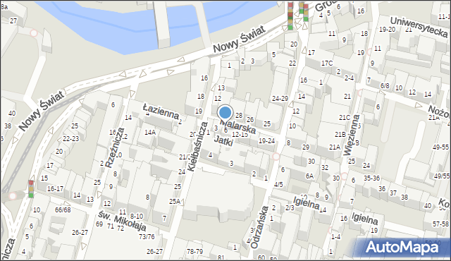 Wrocław, Malarska, 6, mapa Wrocławia