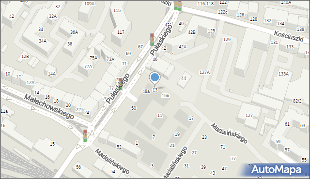 Wrocław, Madalińskiego Antoniego Józefa, gen., 13, mapa Wrocławia