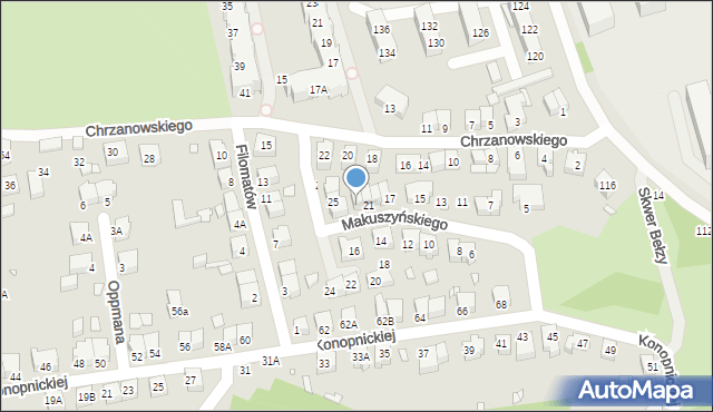 Wrocław, Makuszyńskiego Kornela, 23, mapa Wrocławia