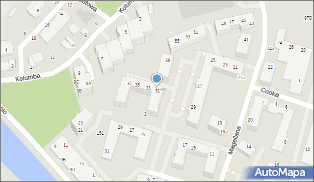 Wrocław, Magellana Ferdynanda, 31, mapa Wrocławia